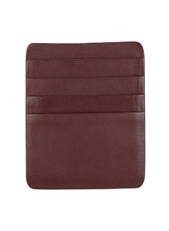 Adamis Genuine Leather Slim Wallet with 4 Slots for Credit Card Debit Card Money Holder Wallet for Men and Women (11 x 8.5 cm, Wine) - Image 1